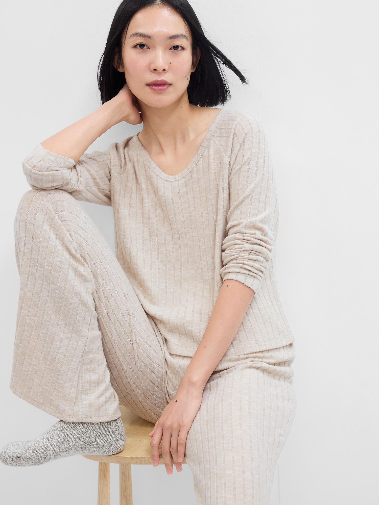 Relaxed Ribbed PJ Shirt