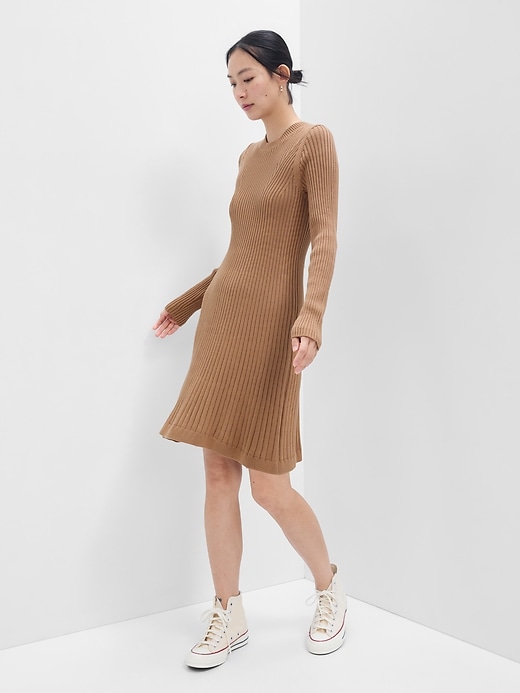 Image number 1 showing, Ribbed Sweater Mini Dress