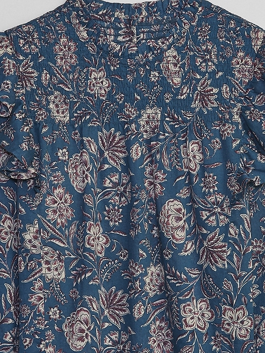 Image number 6 showing, Relaxed Smocked High Neck Top