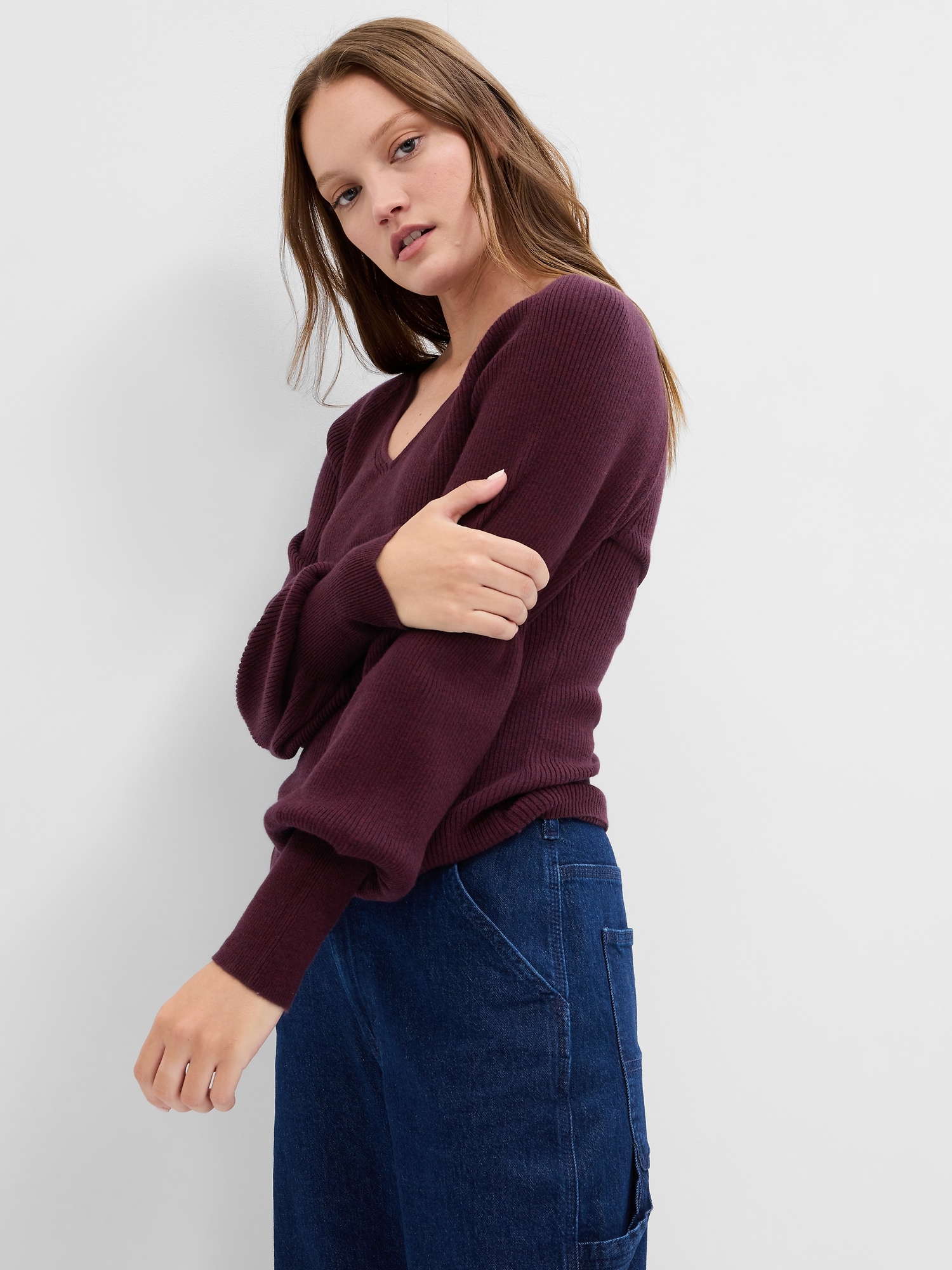 Ribbed V-Neck Sweater | Gap Factory