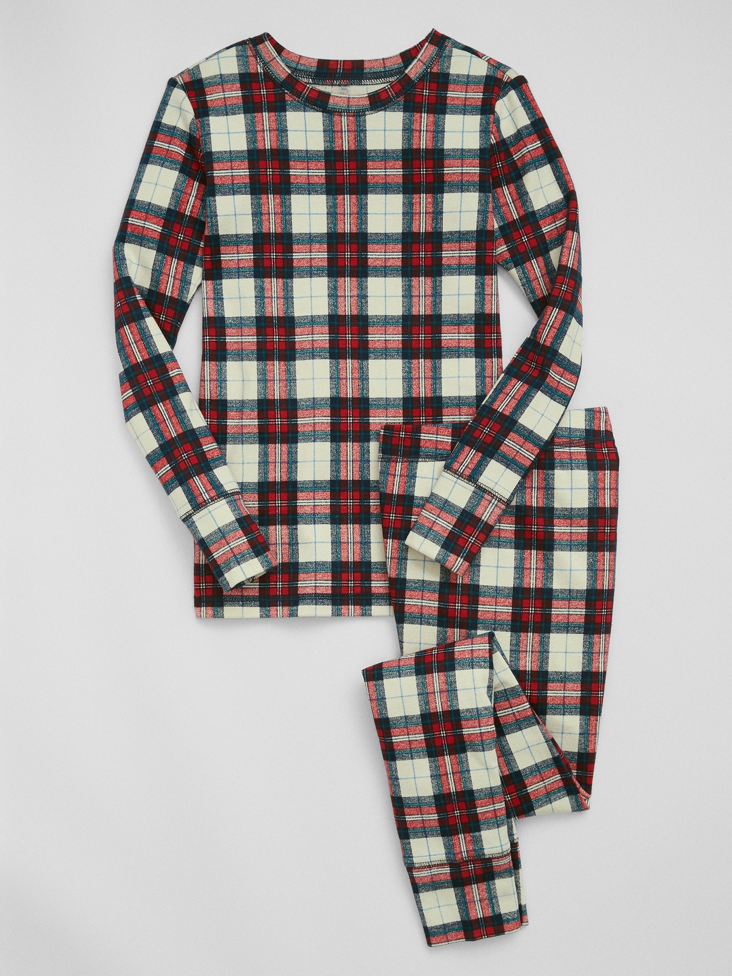 Brown Plaid organic-cotton flannel pyjamas