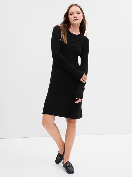 Image number 1 showing, Ribbed Sweater Mini Dress