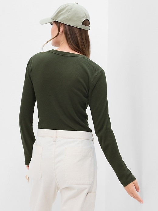 Image number 4 showing, Waffle-Knit Crewneck T-Shirt
