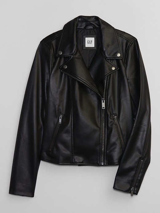 Image number 5 showing, Vegan-Leather Moto Jacket