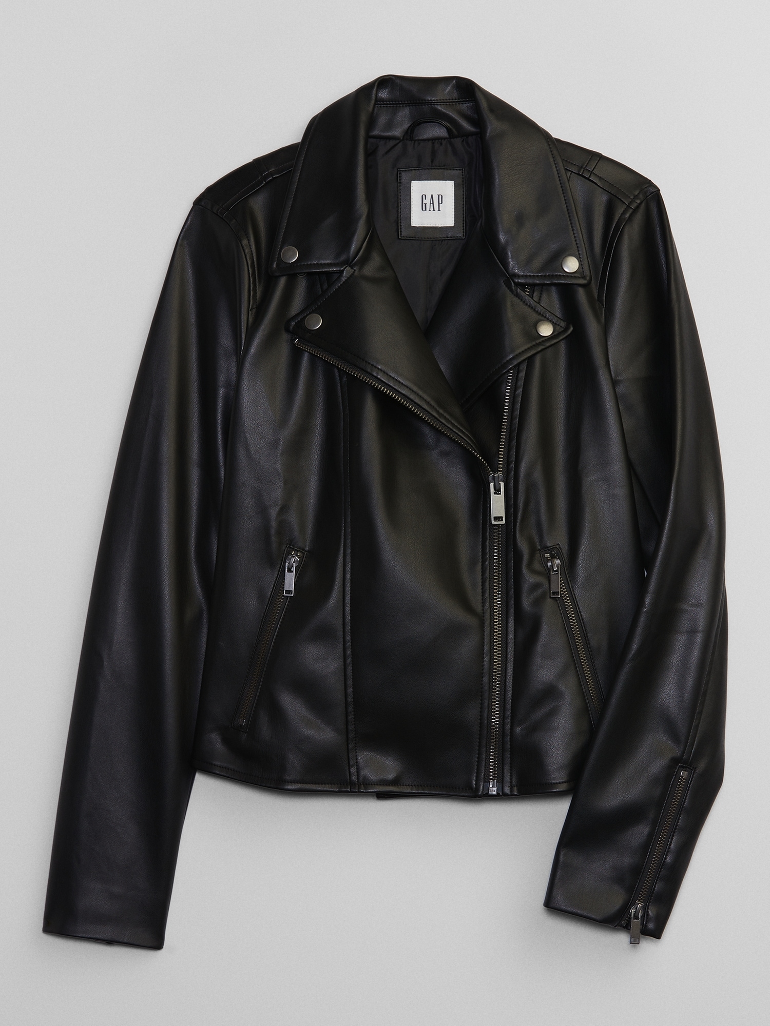 Clearance - Members Only Women's Vegan Leather Biker Jacket Black