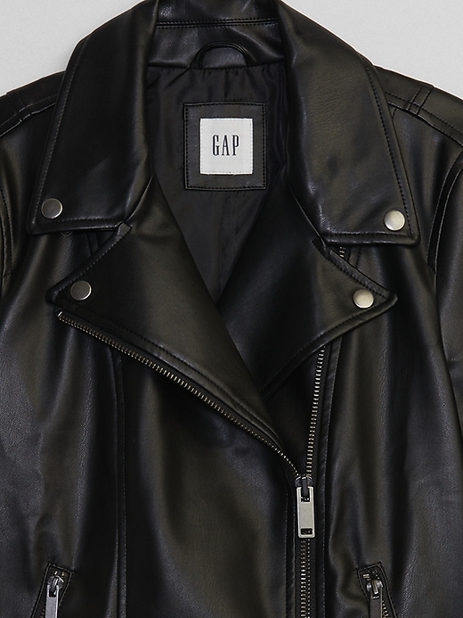 Image number 6 showing, Vegan-Leather Moto Jacket
