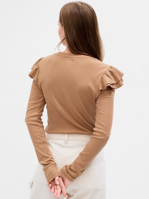 Image number 2 showing, Ribbed Ruffle T-Shirt