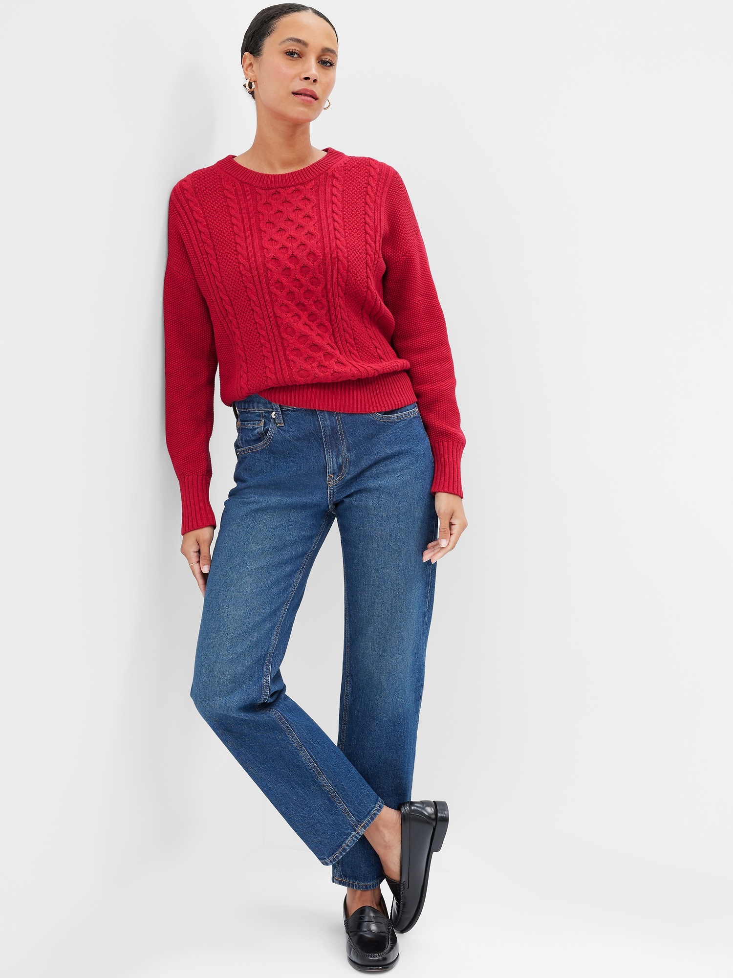 Cable-Knit Crewneck Sweater | Gap Factory