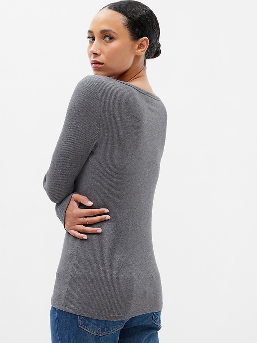 Image number 5 showing, Ribbed Henley T-Shirt