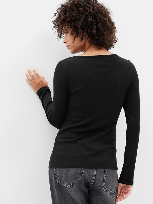 Image number 3 showing, Ribbed Henley T-Shirt