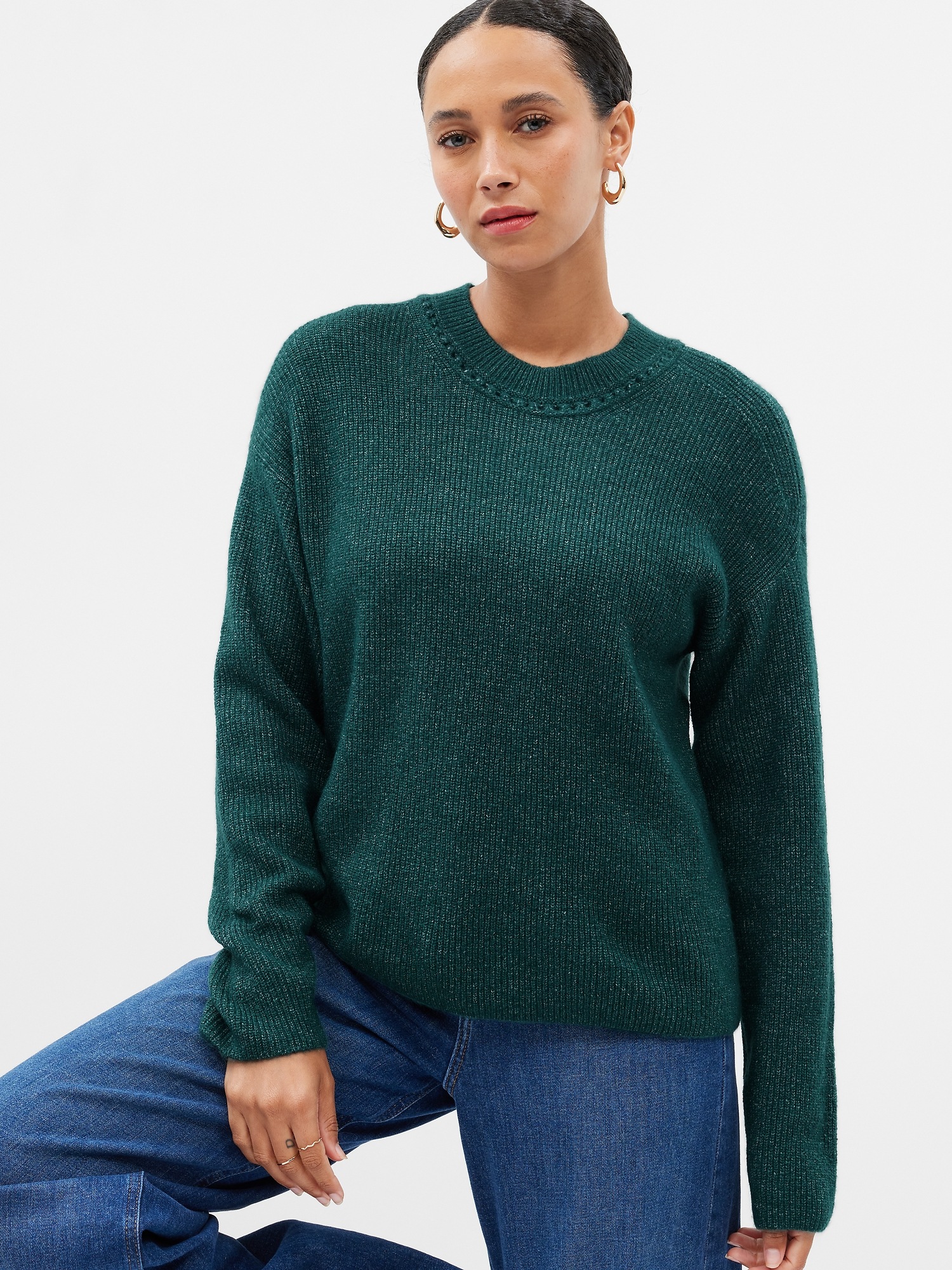 Forever Cozy Relaxed Ribbed Crewneck Sweater