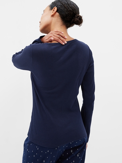 Image number 3 showing, Fitted Waffle-Knit PJ T-Shirt