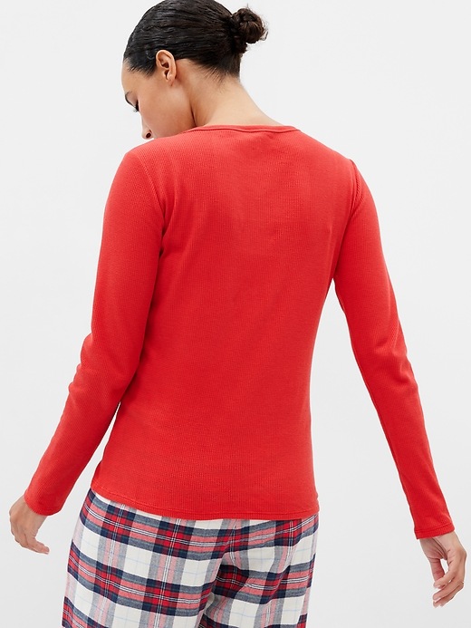 Image number 8 showing, Fitted Waffle-Knit PJ T-Shirt