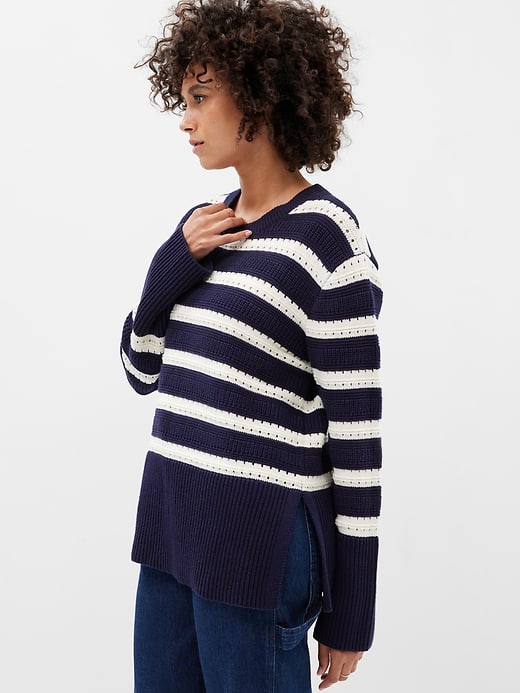 24/7 Split-Hem Crewneck Sweater | Gap Factory
