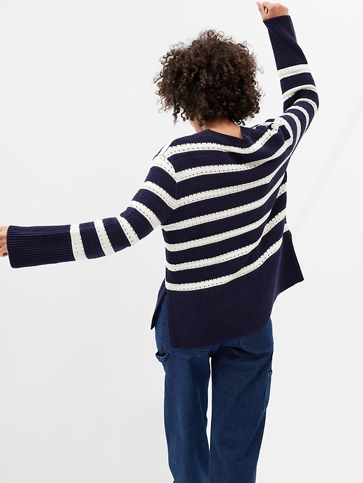 Image number 2 showing, Relaxed Mixed-Stitch Tunic Sweater