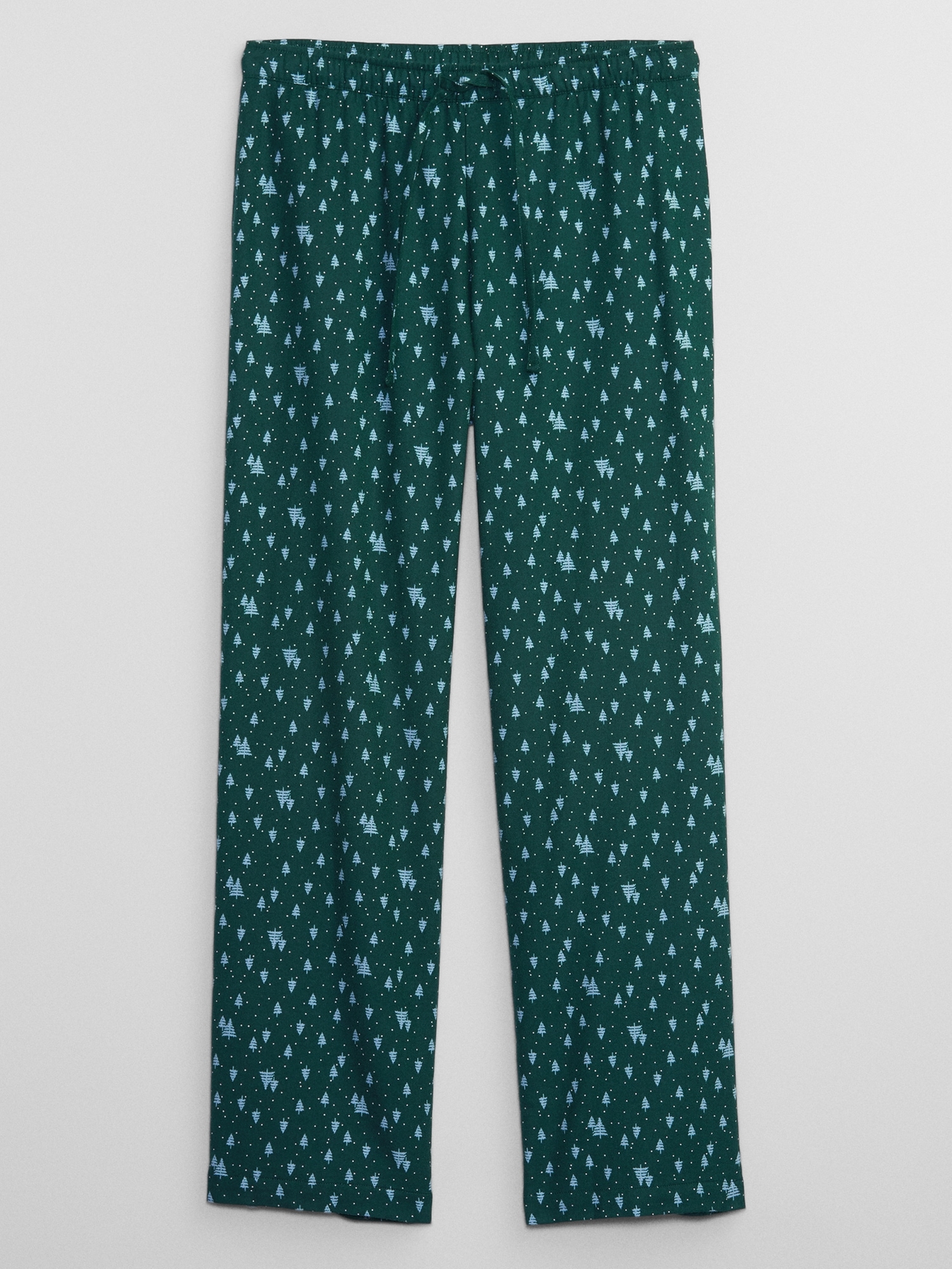 Women's Green and White Flannel Pajama Bottoms