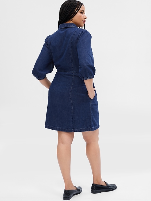 Image number 4 showing, Fitted Denim Shirtdress with Washwell