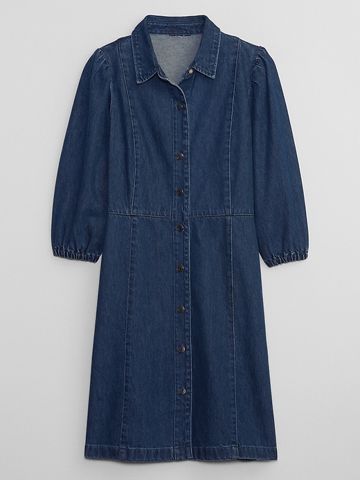 Image number 5 showing, Fitted Denim Shirtdress with Washwell