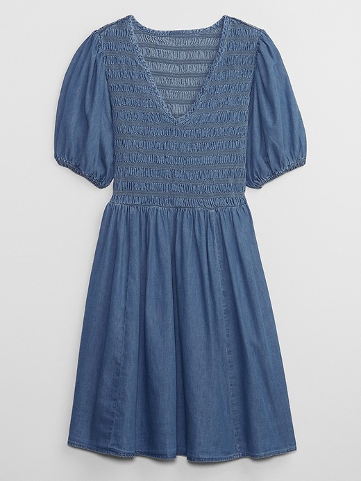 Image number 5 showing, Denim Puff Sleeve Mini Dress with Washwell