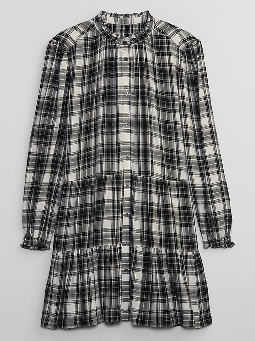 Image number 5 showing, Relaxed Tiered Flannel Shirt Dress