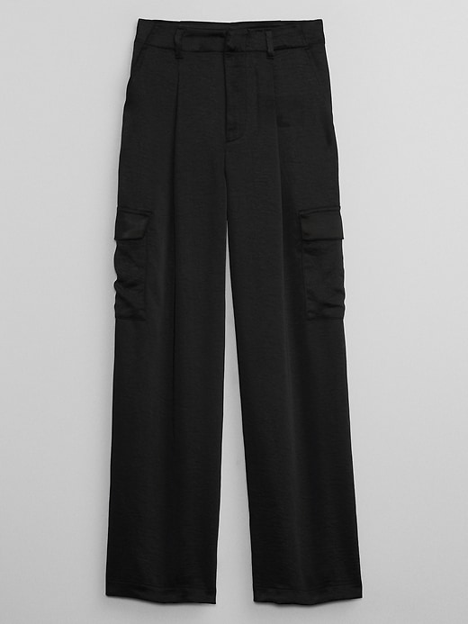 Image number 5 showing, Satin Pleated Cargo Trousers