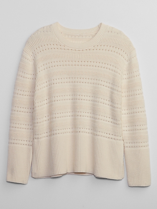 Image number 3 showing, Relaxed Mixed-Stitch Tunic Sweater