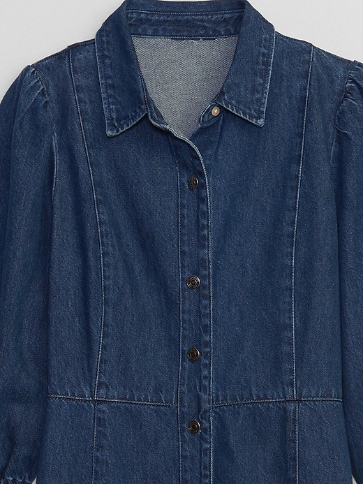 Image number 6 showing, Fitted Denim Shirtdress with Washwell