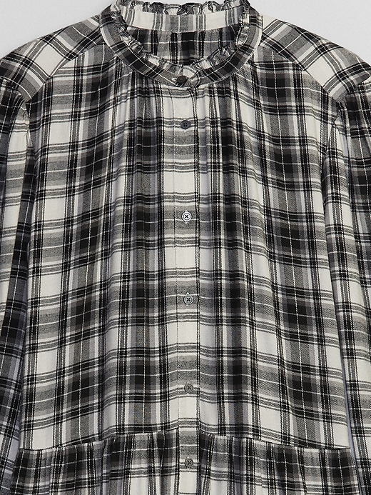 Image number 6 showing, Relaxed Tiered Flannel Shirt Dress