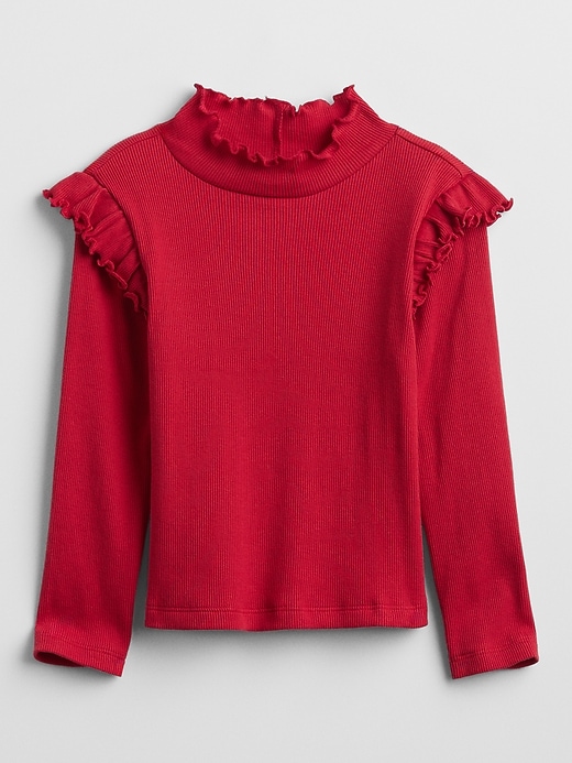View large product image 1 of 1. babyGap Ribbed Ruffle Mockneck Top