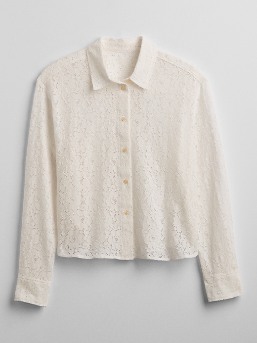 Image number 3 showing, Cropped Floral Lace Shirt