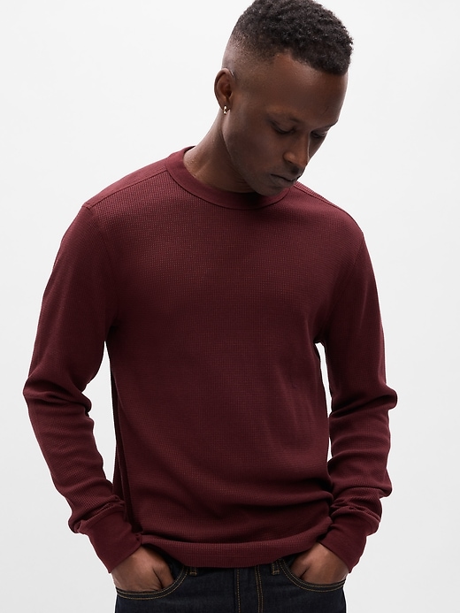 Image number 1 showing, Waffle-Knit Crewneck T-Shirt