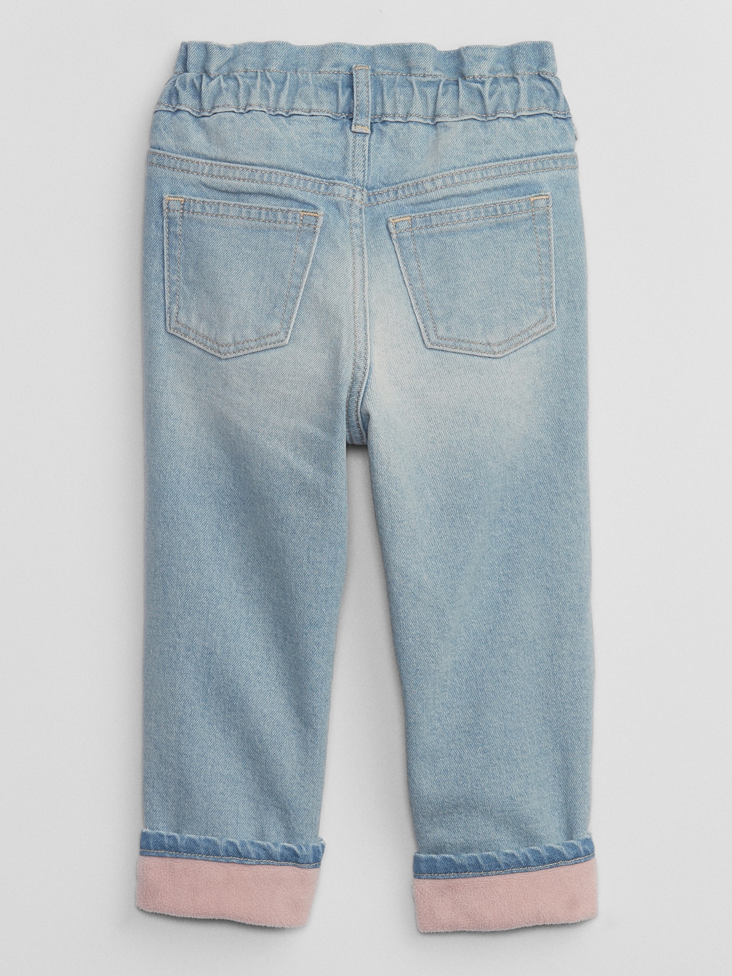 babyGap Cozy-Lined Paperbag Mom Jeans | Gap Factory
