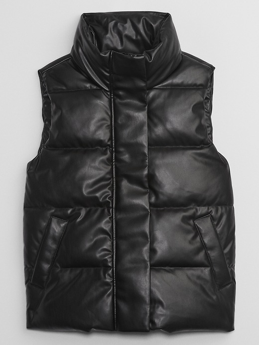 Image number 3 showing, Relaxed Vegan-Leather Puffer Vest