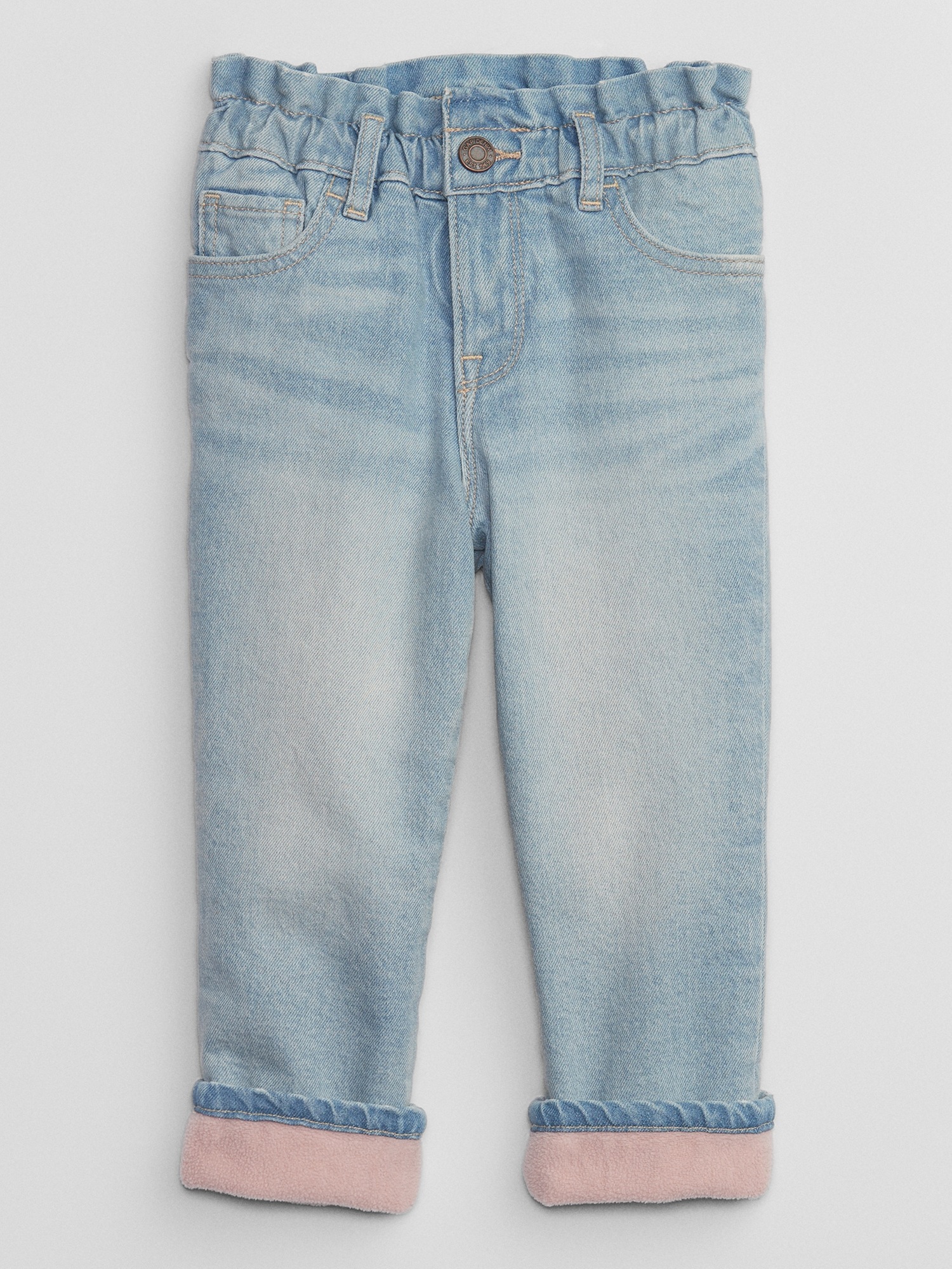 babyGap Cozy-Lined Paperbag Mom Jeans with Washwell