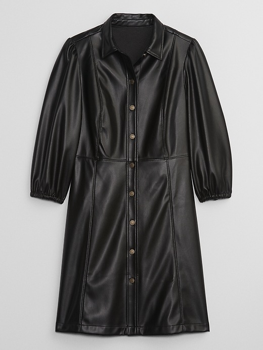 Image number 5 showing, Vegan-Leather Shirtdress