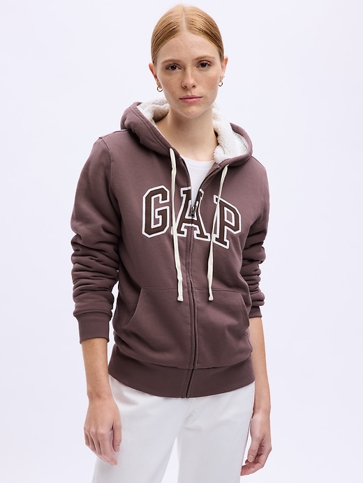 Gap Logo Sherpa Lined Zip Hoodie