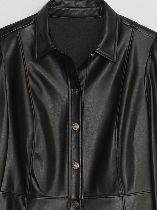 Image number 6 showing, Vegan-Leather Shirtdress