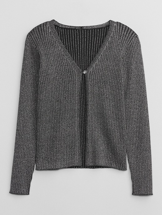 Kids Lurex Ribbed Cardigan Gap Factory
