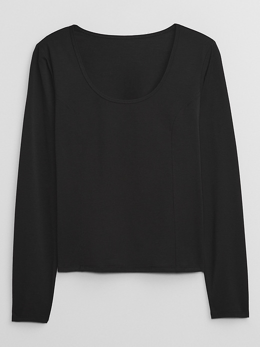 Image number 3 showing, GapFit Fitted CoolDry Scoopneck Top