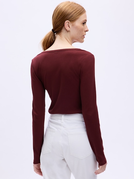 Image number 4 showing, Ribbed Henley T-Shirt