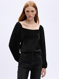 Velour Squareneck Top | Gap Factory