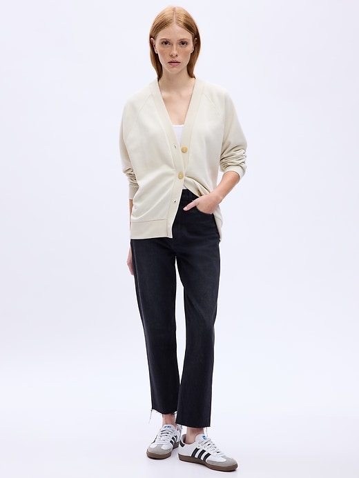 Image number 4 showing, Oversized Fleece V-Neck Cardigan