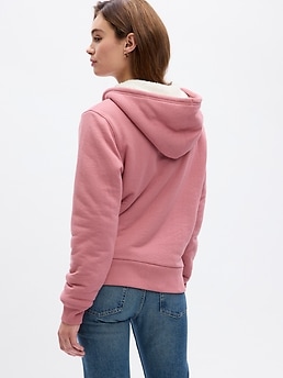 Sherpa lined zip hoodie women's deals