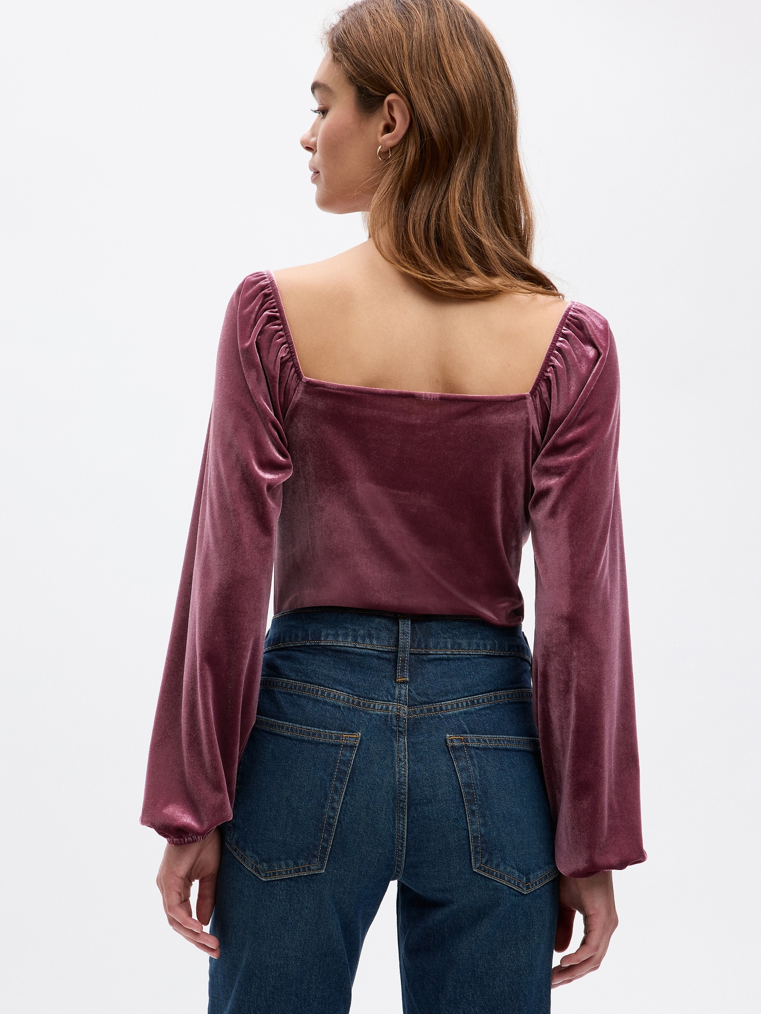 Velour Squareneck Top | Gap Factory
