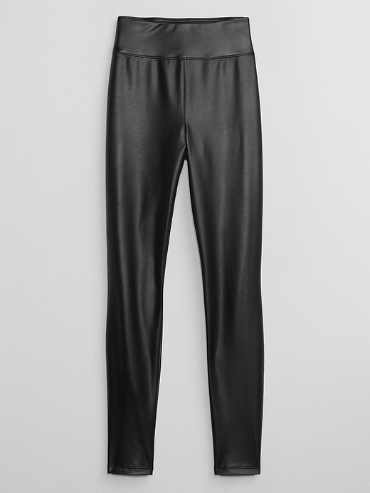 Image number 3 showing, Vegan-Leather Ponte Leggings