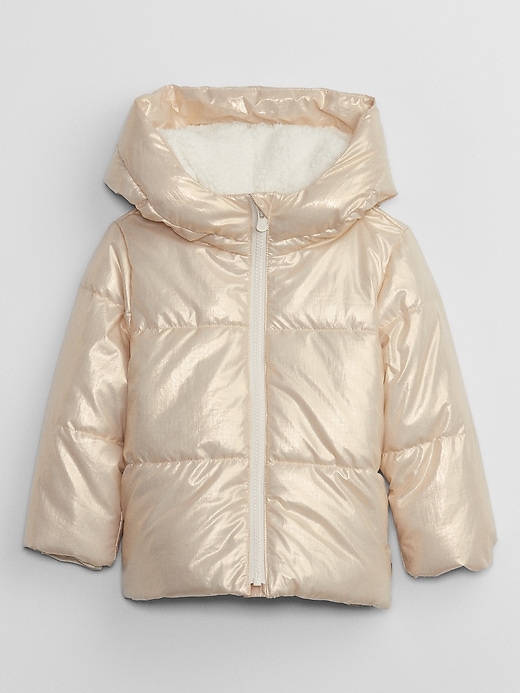 Image number 3 showing, babyGap ColdControl Max Cropped Sherpa Puffer Jacket