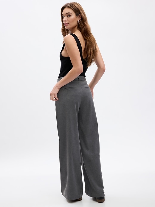 Image number 2 showing, Twill Wide-Leg Trousers