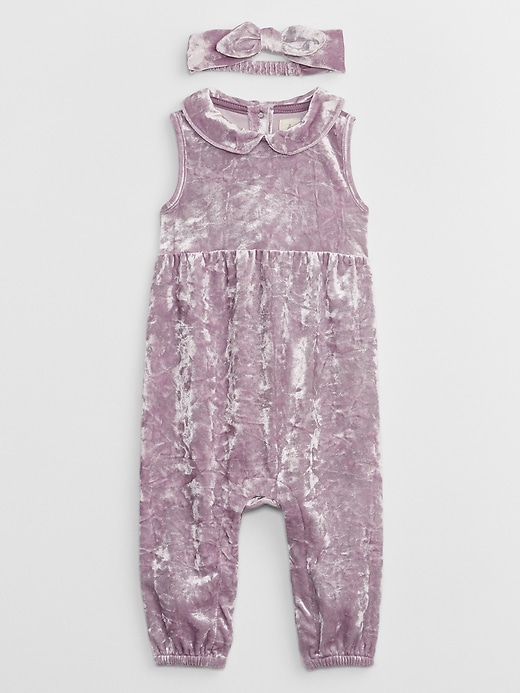 Image number 1 showing, Baby Recycled Velour Two-Piece Outfit Set