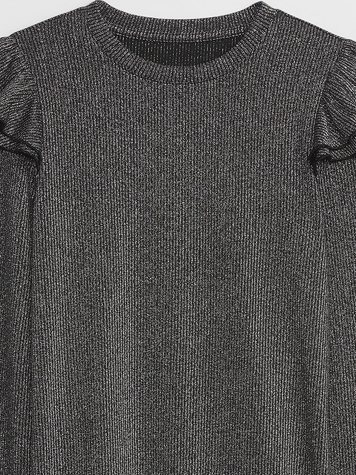 Image number 5 showing, Ribbed Shine Ruffle T-Shirt