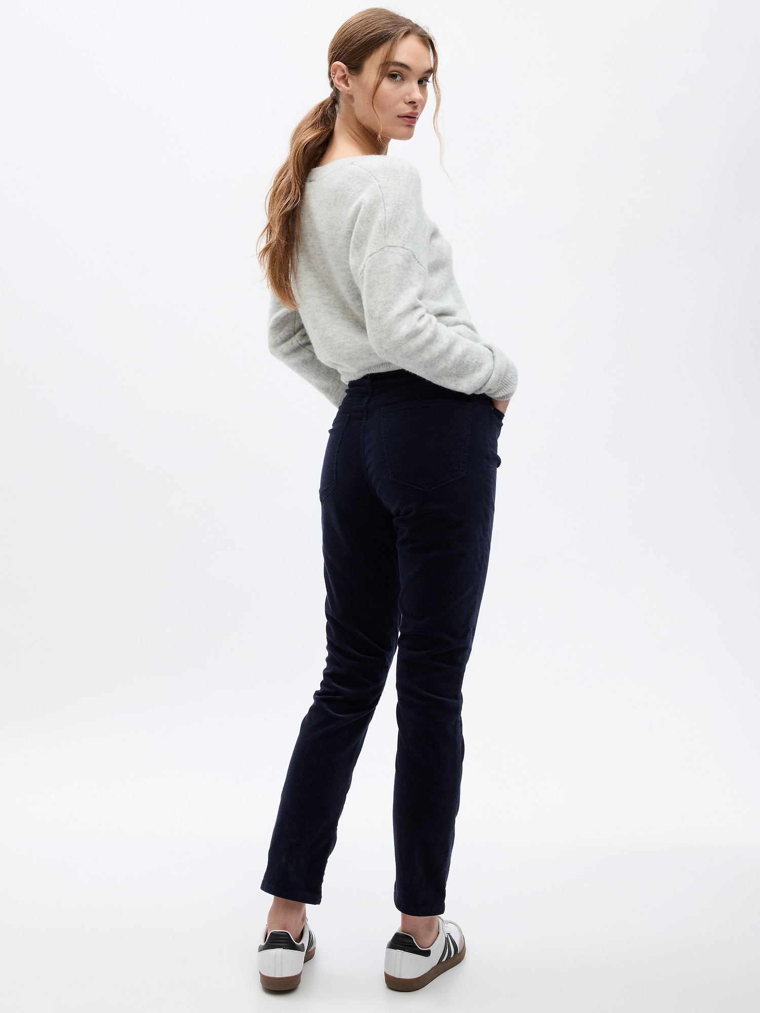 Skinny Fit Crushed Velvet Pants